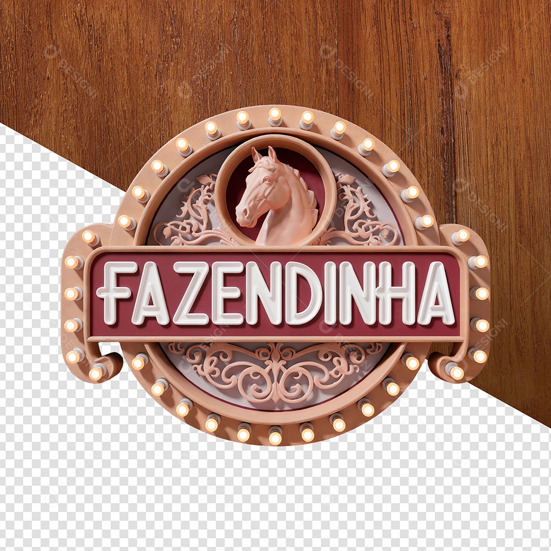 Fazendinha Selo 3D Para Composição PSD