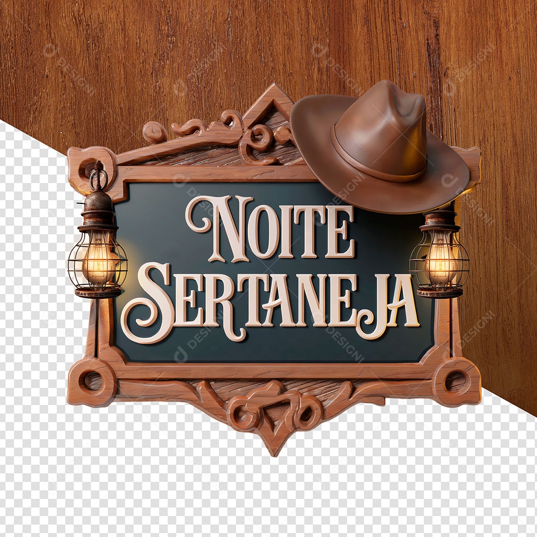 Noite Sertaneja Selo 3D Para Composição PSD