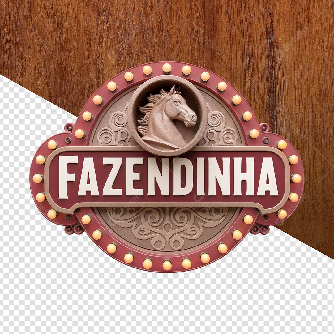 Fazendinha Selo 3D Para Composição PSD