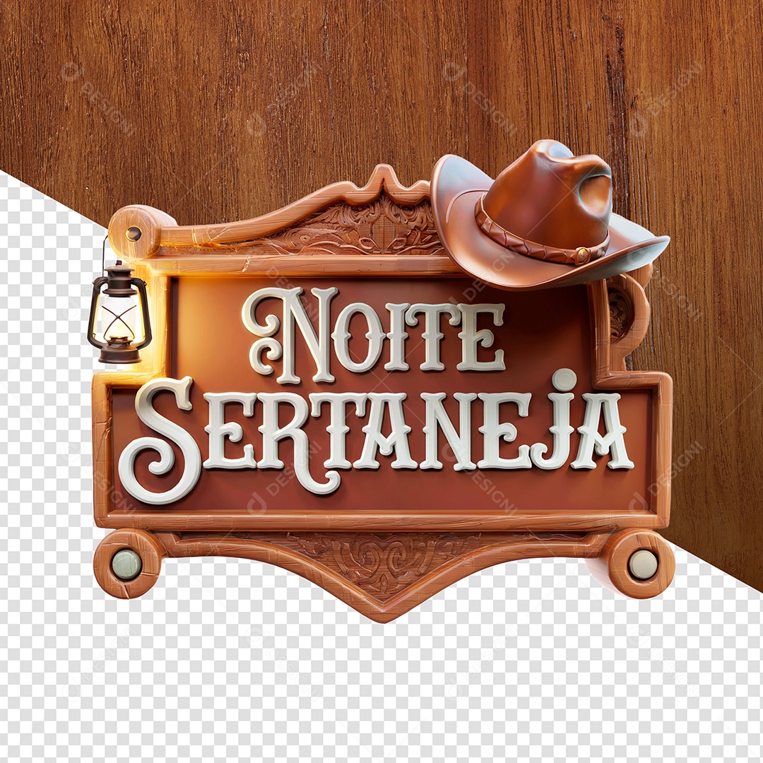 Noite Sertaneja Selo 3D Para Composição PSD