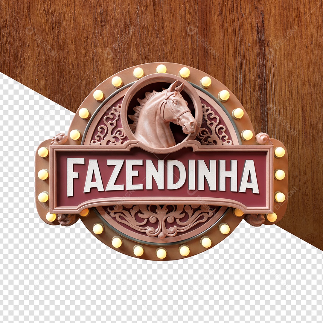 Fazendinha Selo 3D Para Composição PSD