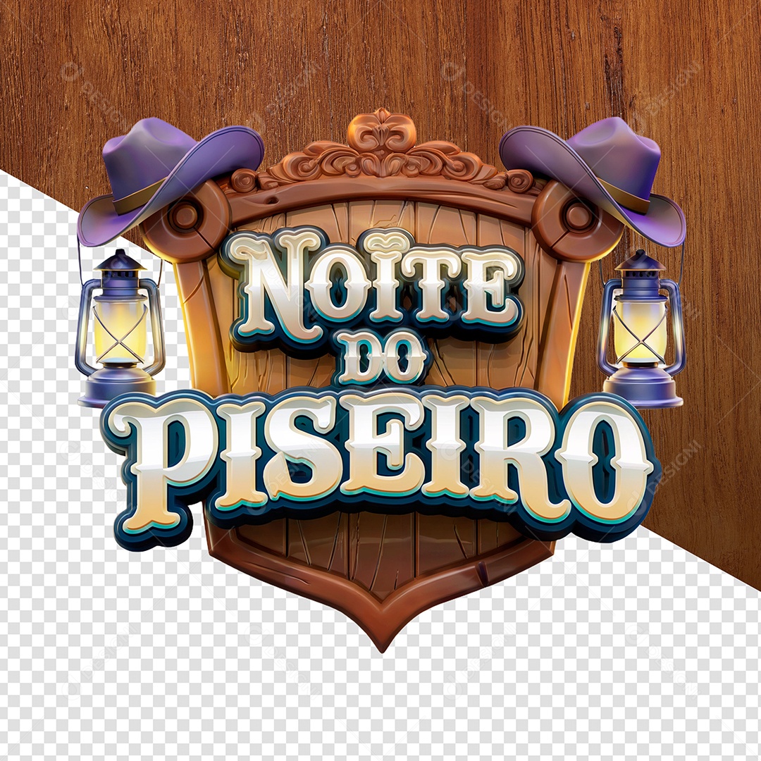 Noite do Piseiro Selo 3D Para Composição PSD