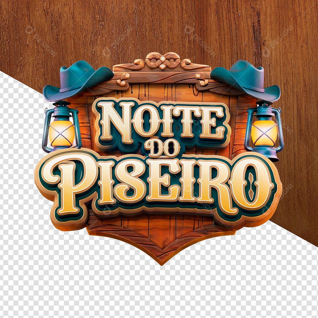 Noite do Piseiro Selo 3D Para Composição PSD