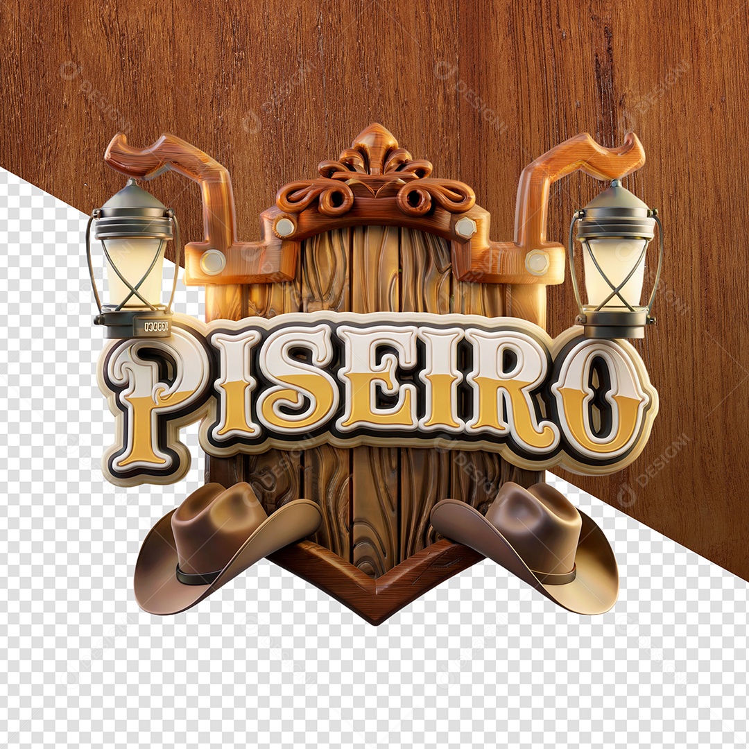 Piseiro Selo 3D Para Composição PSD