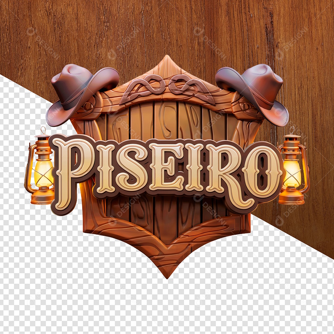 Piseiro Selo 3D Para Composição PSD