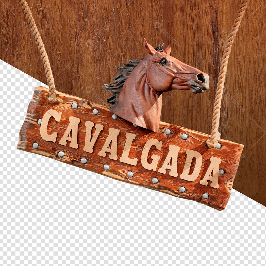 Cavalgads Selo 3D Para Composição PSD