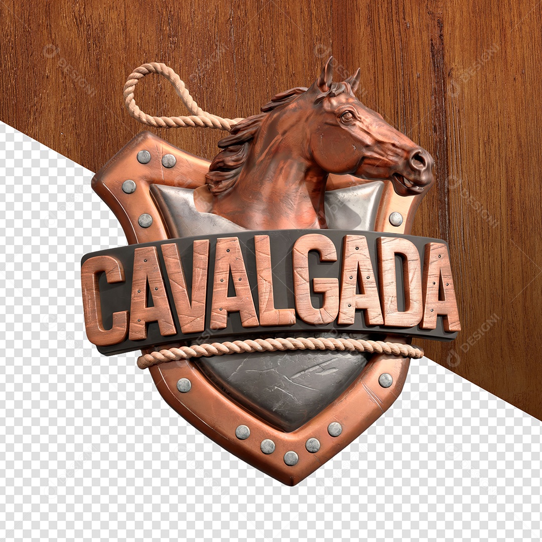 Cavalgads Selo 3D Para Composição PSD