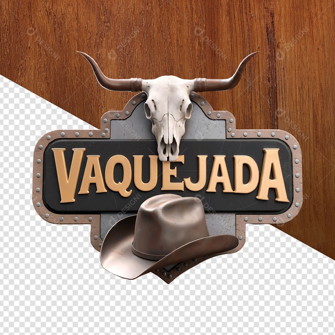 Vaquejada Selo 3D Para Composição PSD