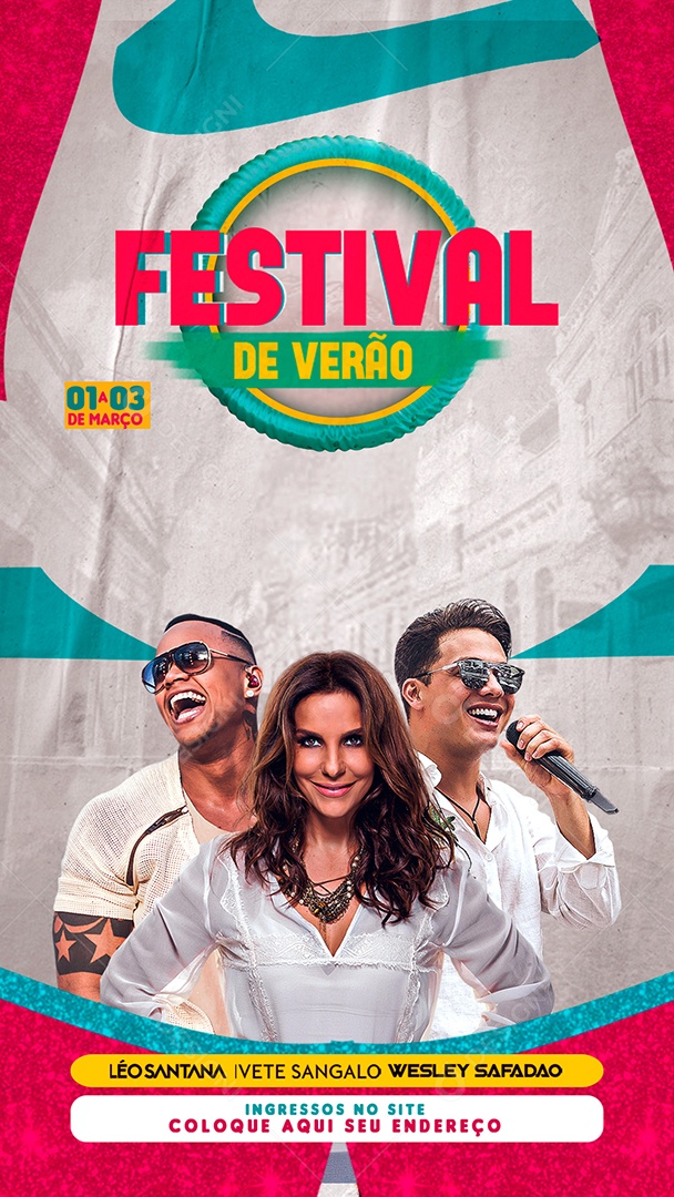Story Flyer Fextival de Verão Festival Social Media PSD Editável