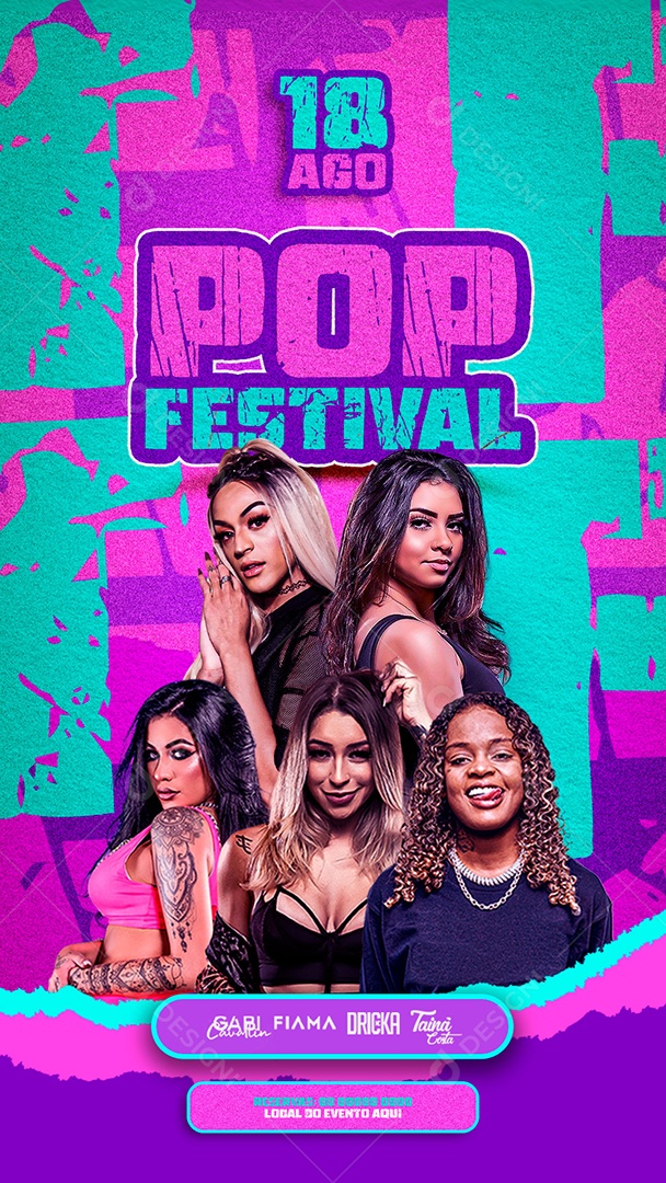 Story Flyer Pop Festival Social Media PSD Editável