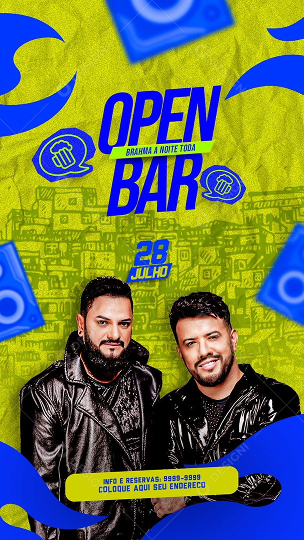 Story Flyer Open Bar Social Media PSD Editável