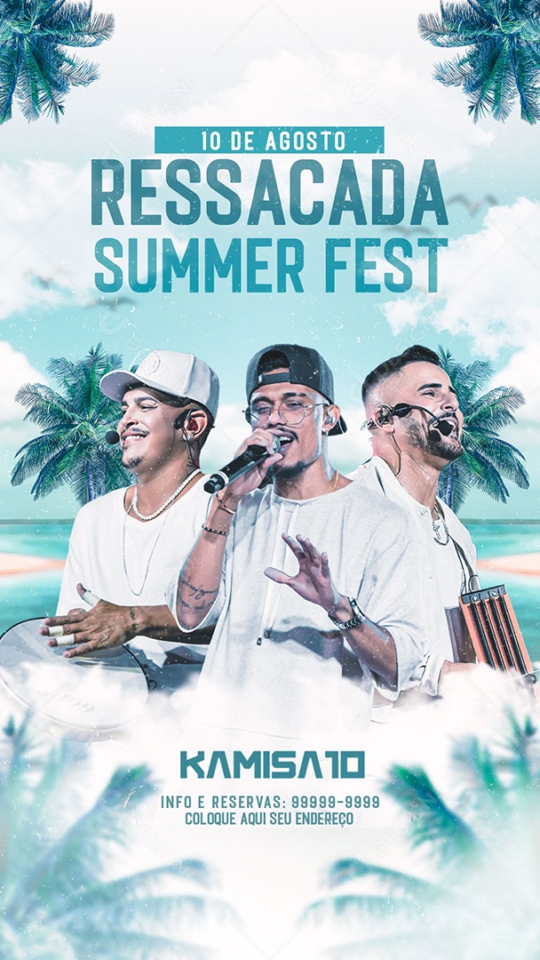 Story Flyer Ressacada Summer Fest Social Media PSD Editável