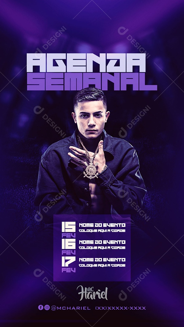 Story Flyer Agenda Semanal Social Media PSD Editável