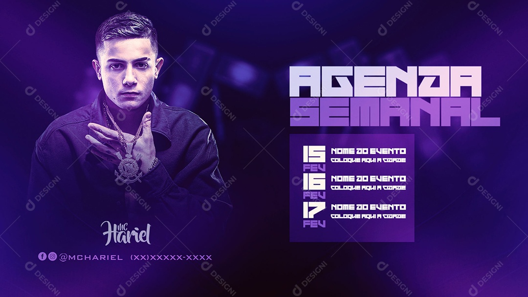 Banner Flyer Agenda Semanal Social Media PSD Editável