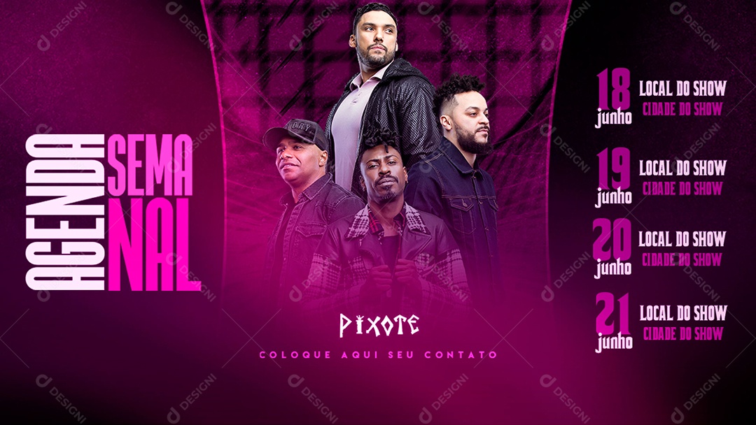 Banner Flyer Agenda Semanal Social Media PSD Editável