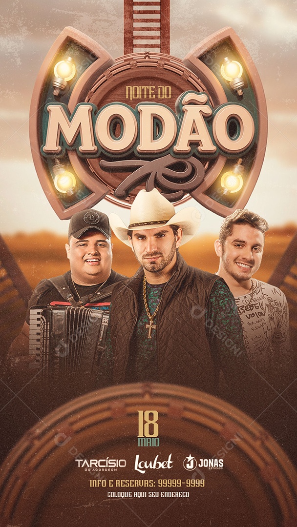 Story Flyer Noite do Modão Social Media PSD Editável