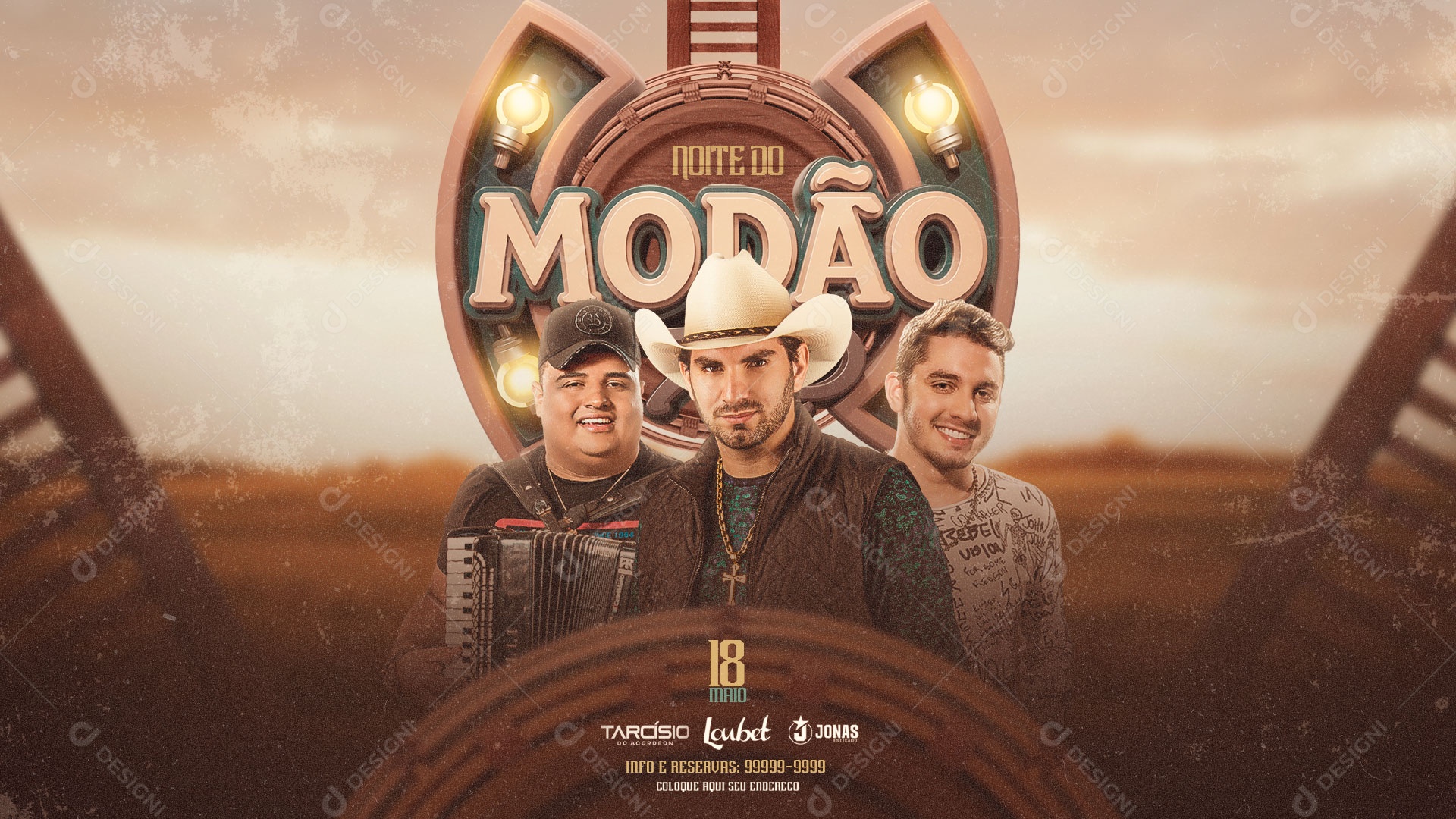 Banner Flyer Noite do Modão Social Media PSD Editável