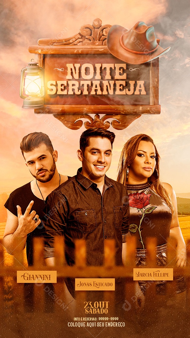 Story Flyer Noite Sertaneja Social Media PSD Editável