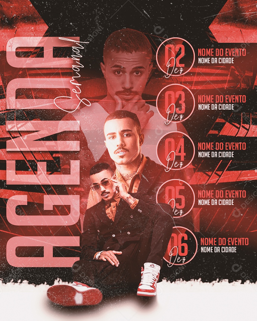 Flyer Agenda Social Media PSD Editável