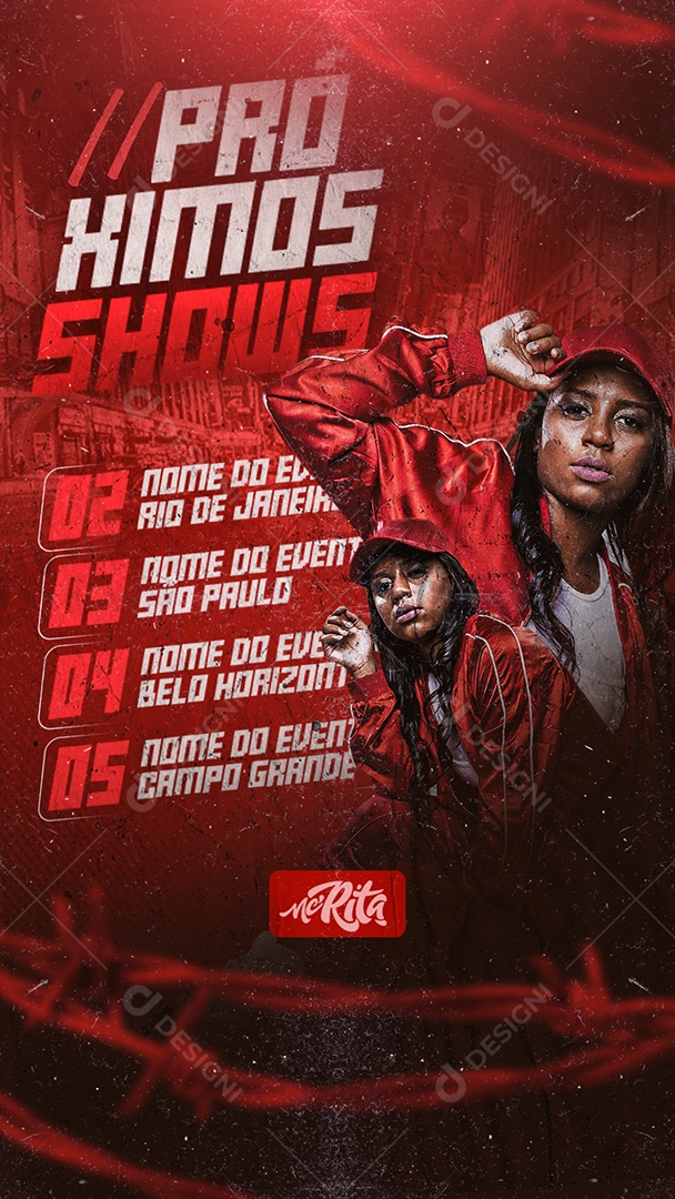 Story Flyer Próximos Shows Social Media PSD Editável