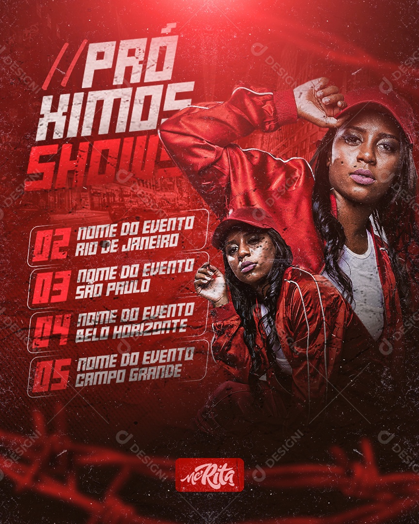 Flyer Próximos Shows Social Media PSD Editável