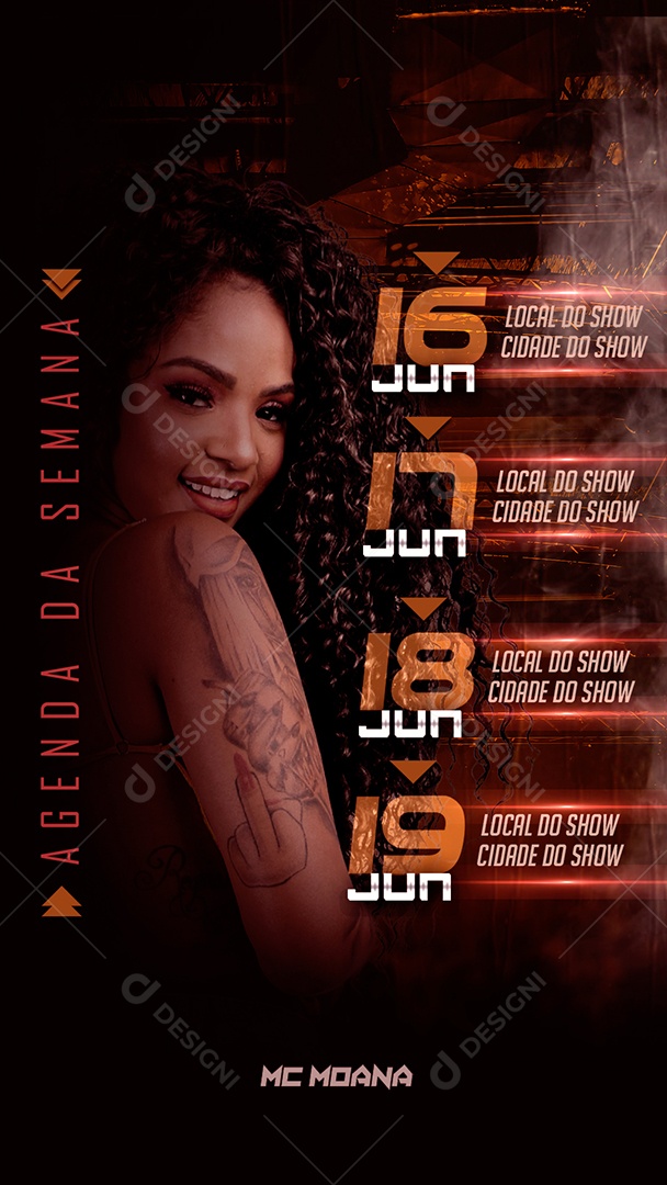 Story Flyer Agenda Semanal Social Media PSD Editável