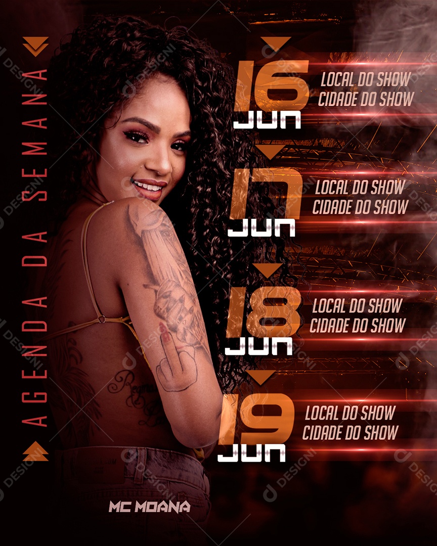 Flyer Agenda Semanal Social Media PSD Editável