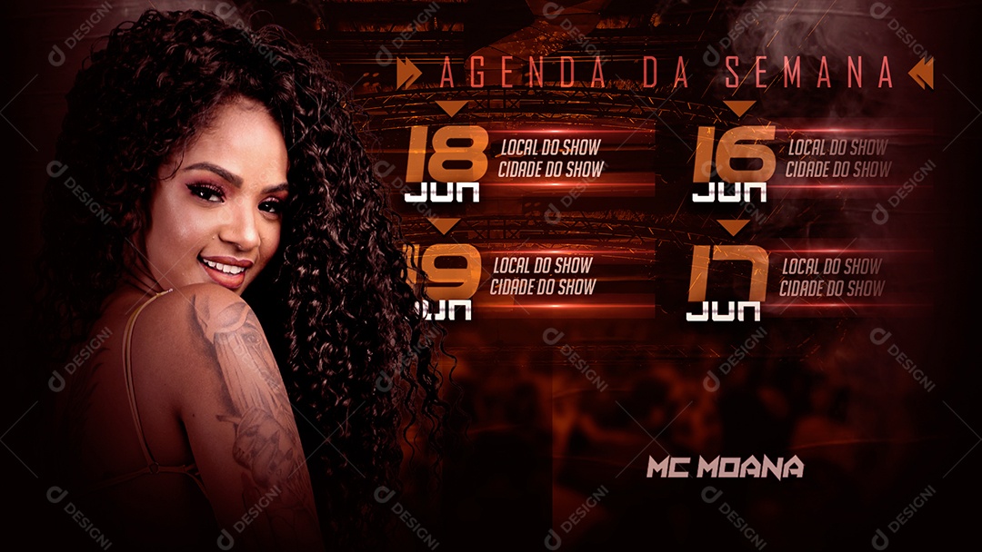 Banher Flyer Agenda Semanal Social Media PSD Editável