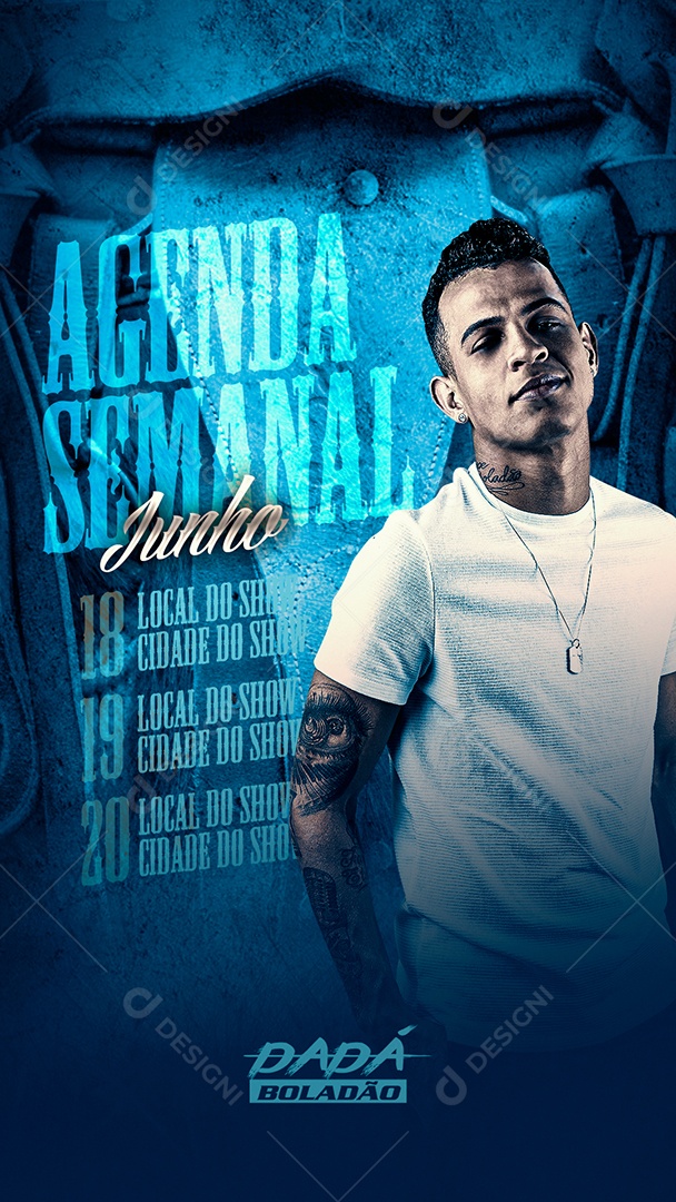 Story Flyer Agenda Semanal Junho Social Media PSD Editável