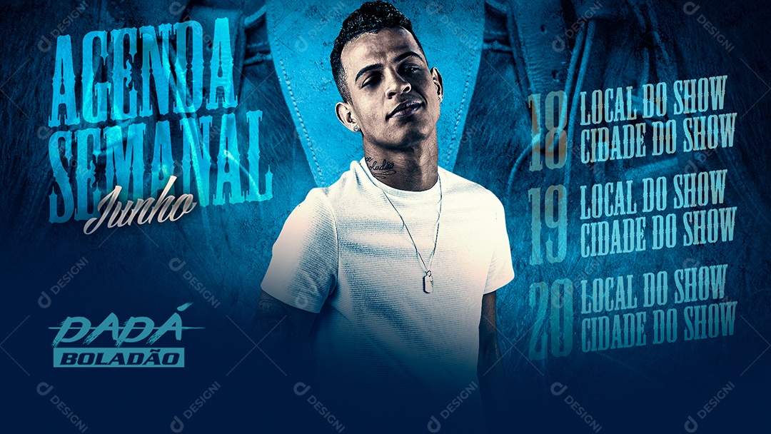 Banner Flyer Agenda Semanal Junho Social Media PSD Editável