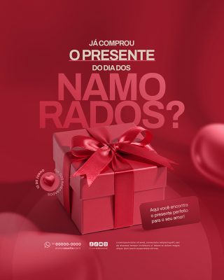 Feliz Dia dos Namorados 12 de junho Social Media PSD Editável
