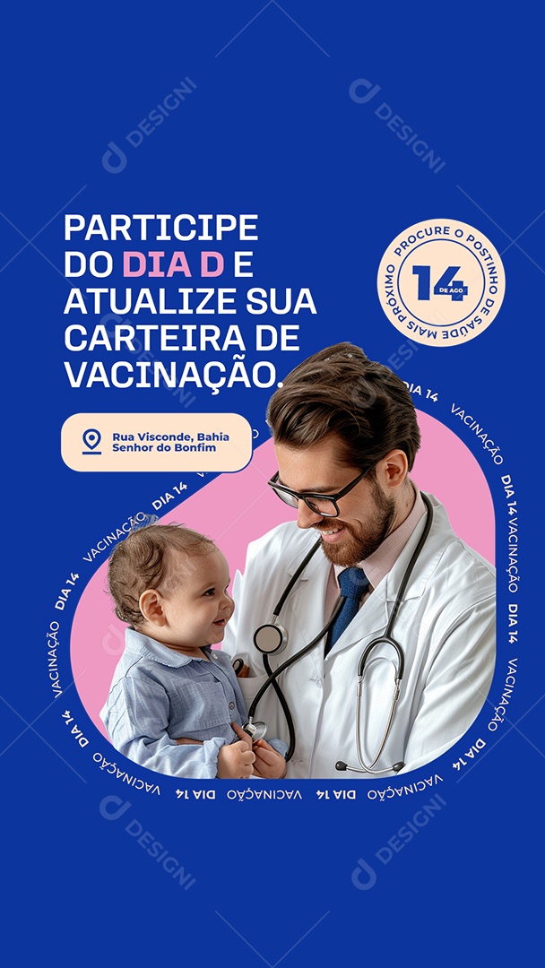 Story Participe do Dia D e Atualize sua Carteira de Vacinação Social Media PSD Editável