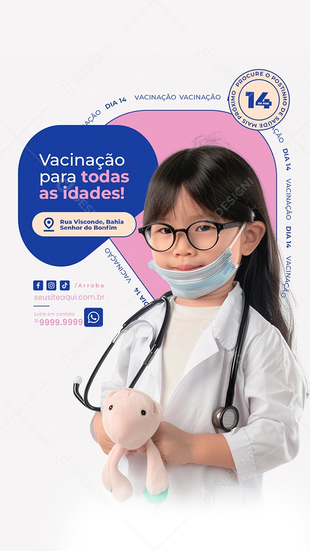 Story Vacinação para Todas as Idades Social Media PSD Editável