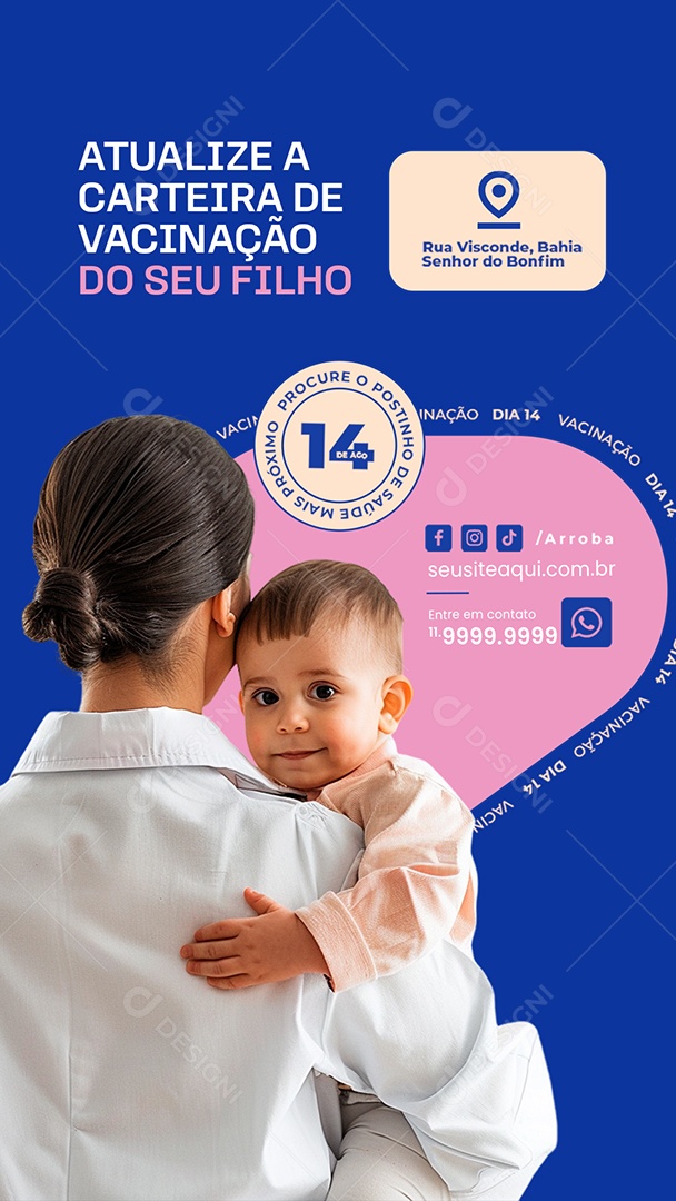 Story Social Media Atualize a Carteira de Vacinação do Seu Filho PSD Editável
