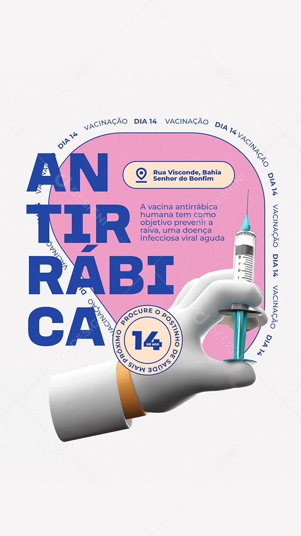 Story Vacinação Antirábica Humana Social Media PSD Editável