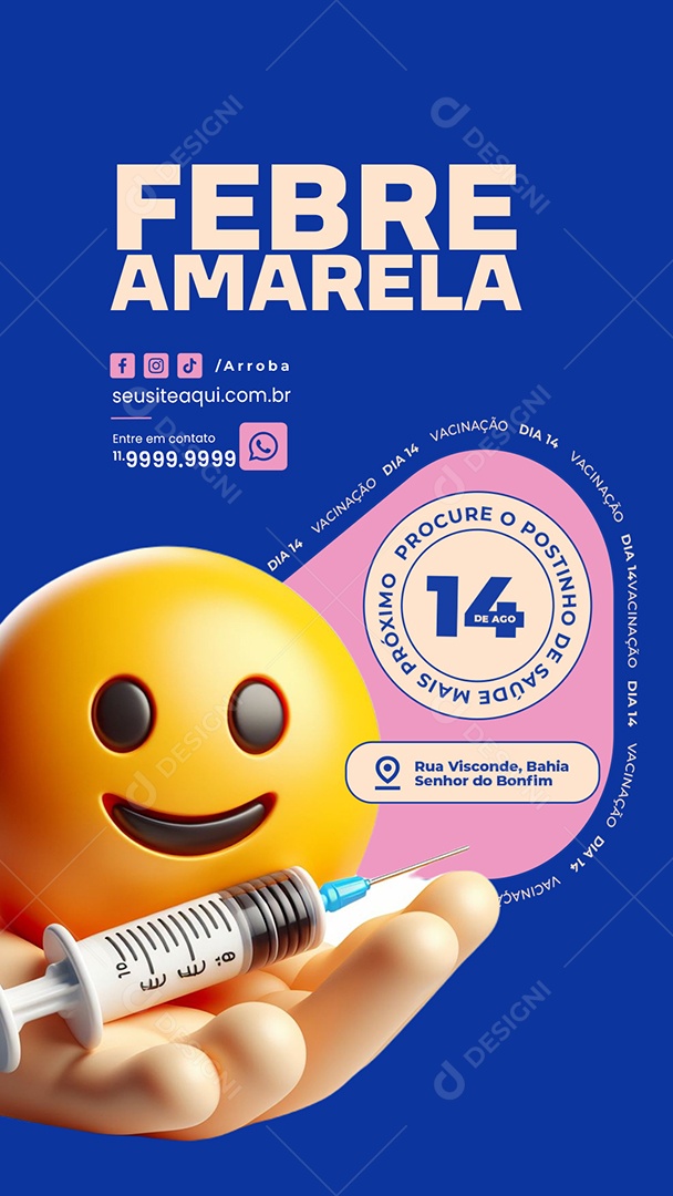 Story Vacinação Febre Amarela Social Media PSD Editável
