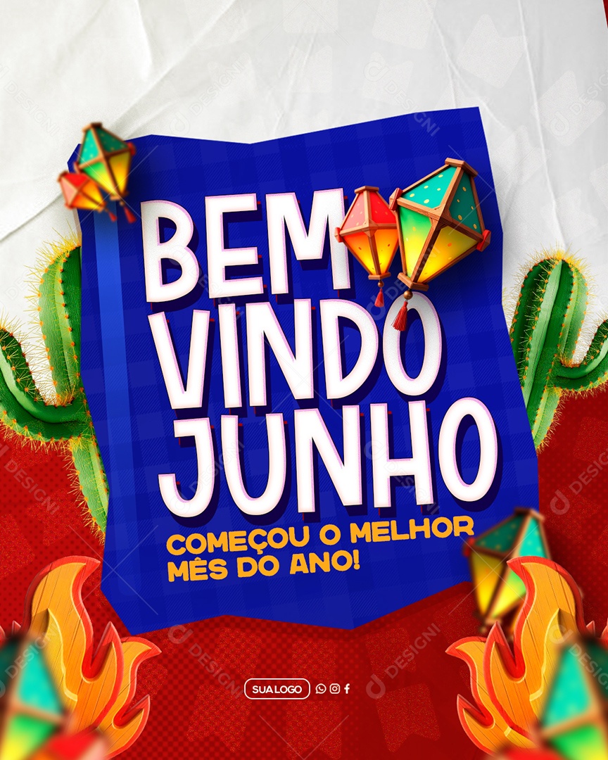 Bem Vindo Junho Social Media PSD Editável
