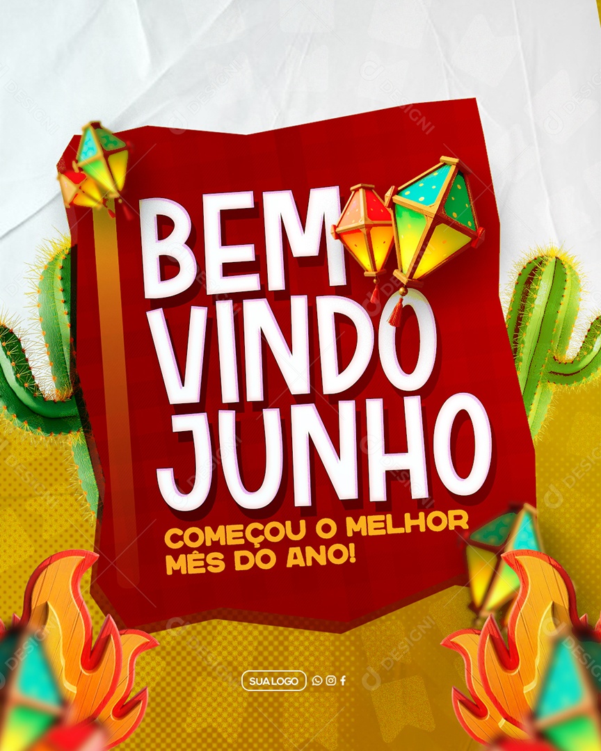 Bem Vindo Junho Social Media PSD Editável
