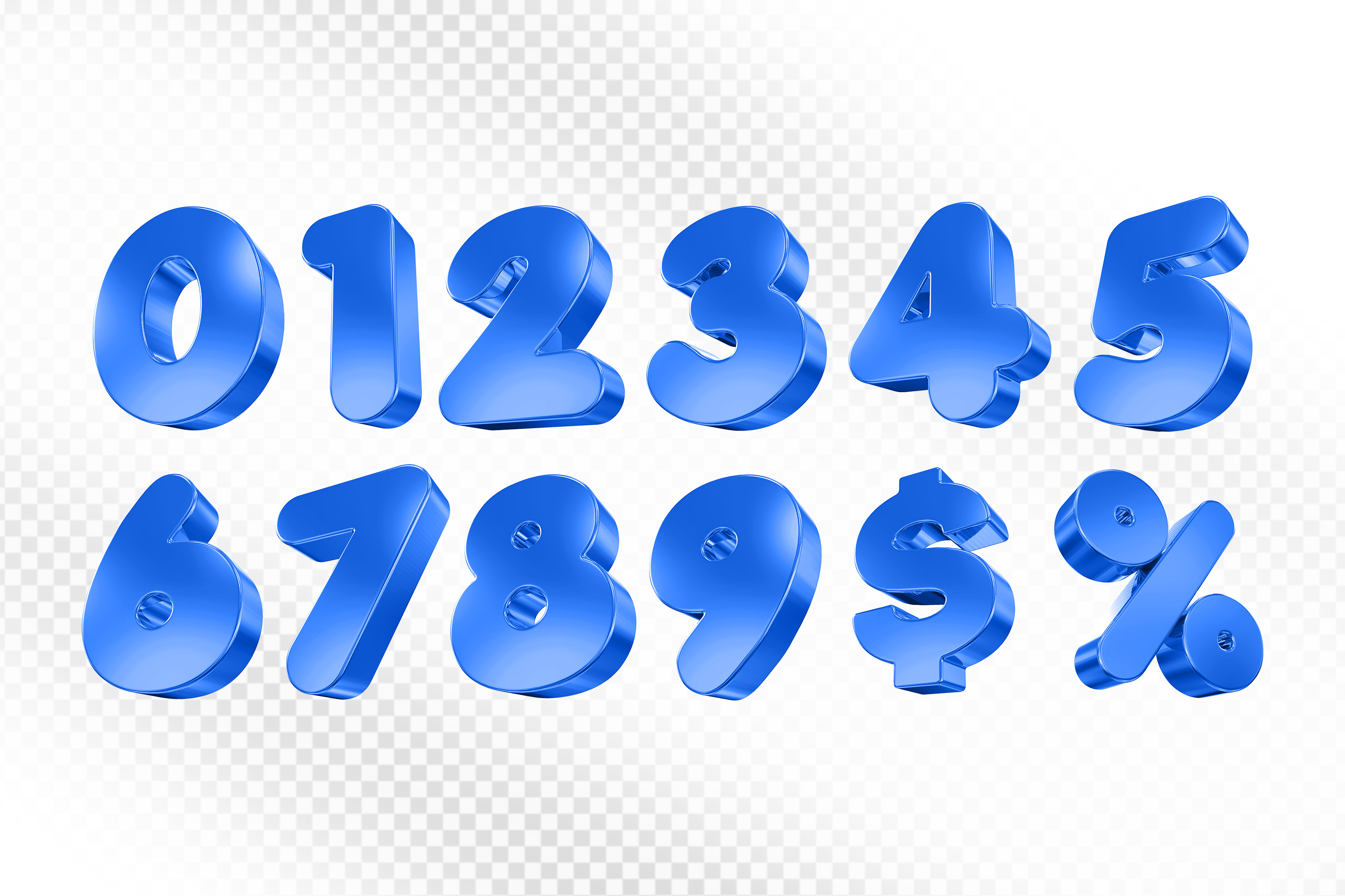 Conjunto de Numeros Elemento 3D Para Composição PSD