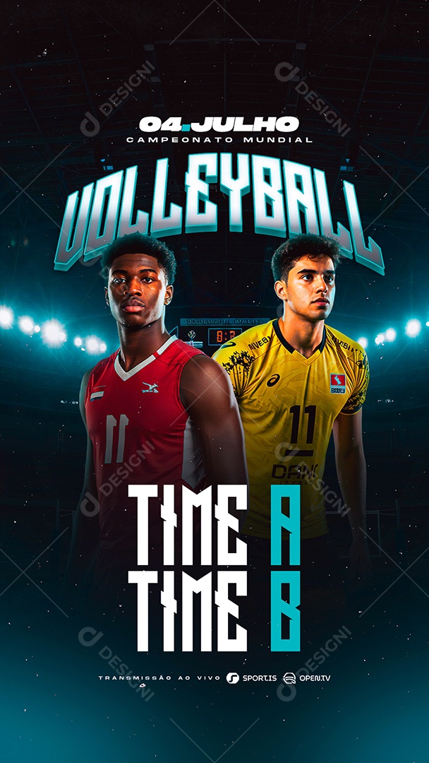 Story Campeonato Mundial de Volleyball Social Media PSD Editável