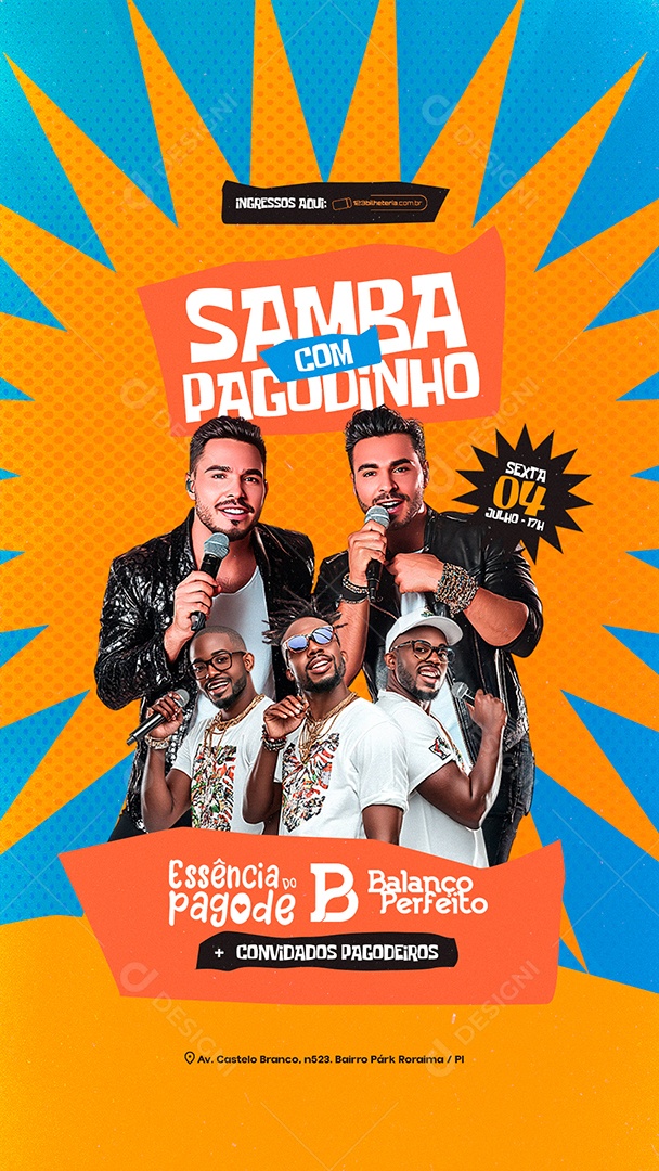 Story Flyer Samba com Pagodinho Social Media PSD Editável