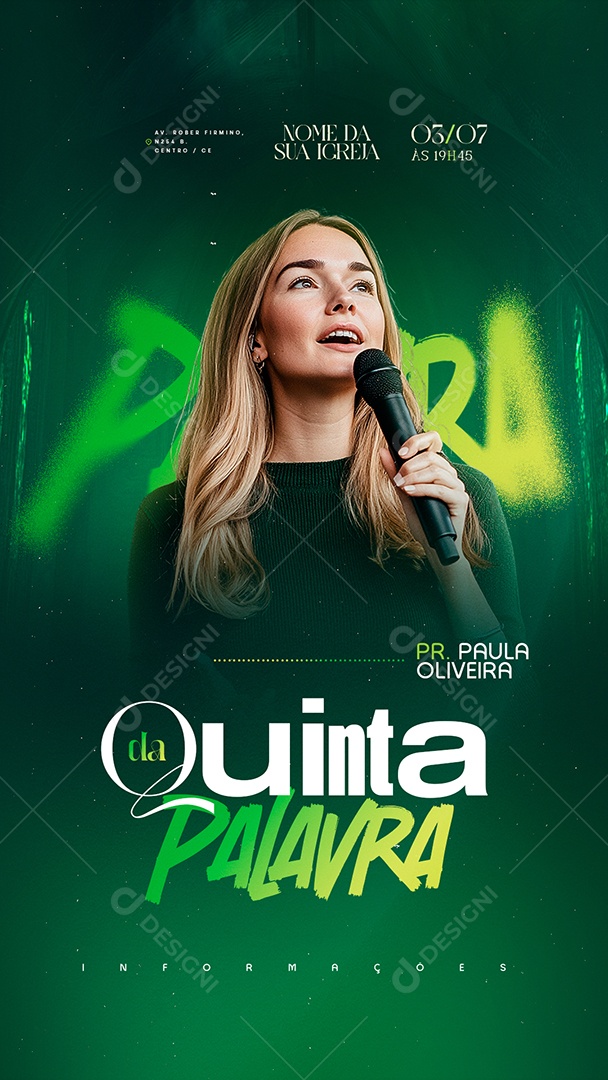 Story Flyer Gospel Quinta da Palavra Social Media PSD Editável