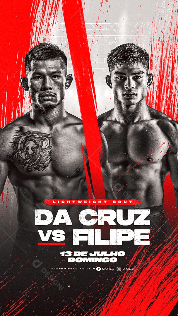 Story Luta Lightweight Bout Da Cruz VS Filipe Social Media PSD Editável