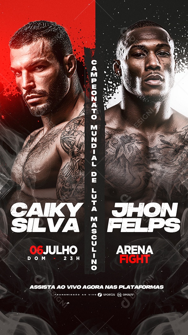 Story Campeonato Mundial de Luta Masculina Arena Fight Social Media PSD Editável