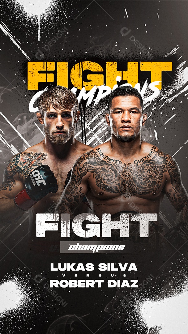Story Fight Champions Lukas Silva Versus Robert Diaz Social Media PSD Editável
