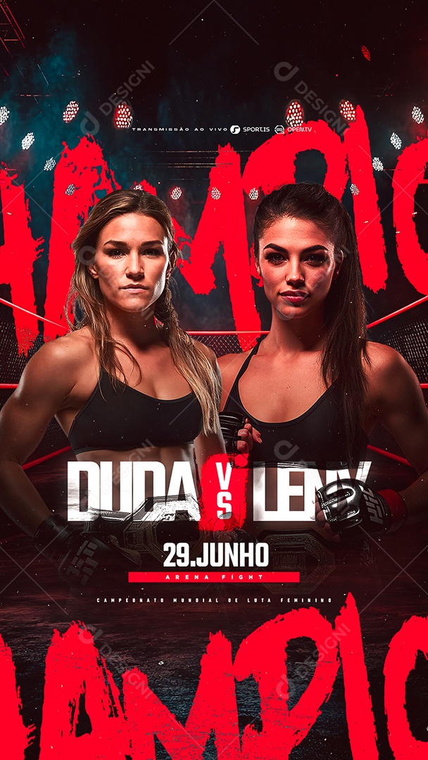 Story Campeonato Mundial de Luta Feminina Social Media PSD Editável