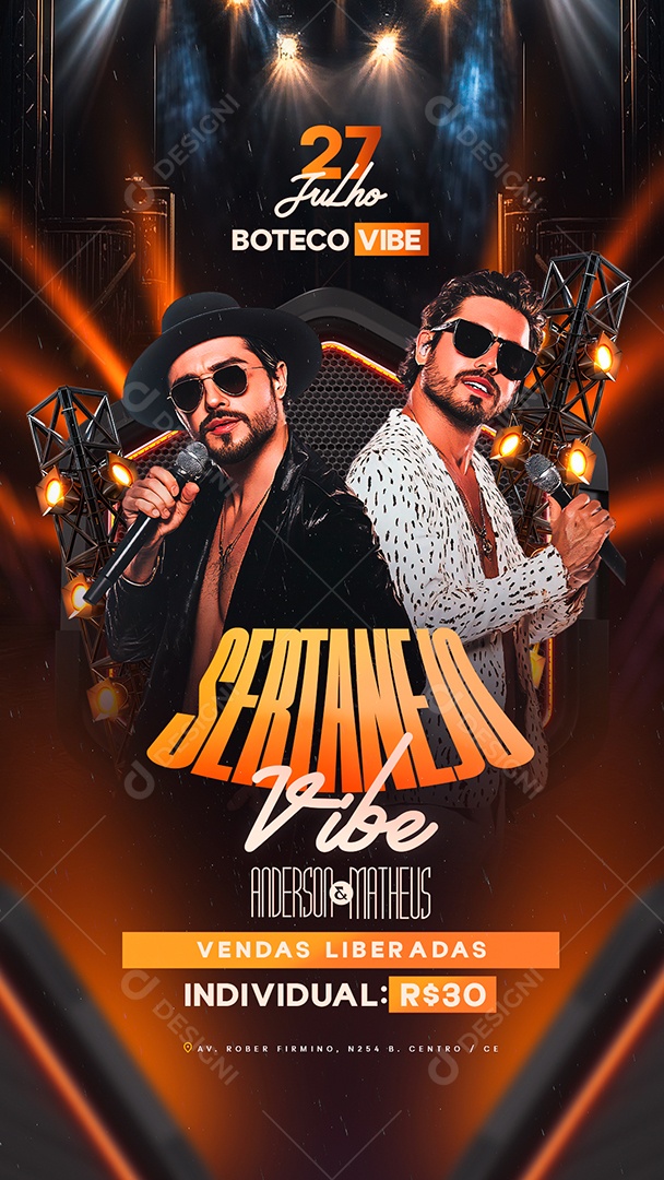 Story Flyer Sertanejo Vibe Social Media PSD Editável