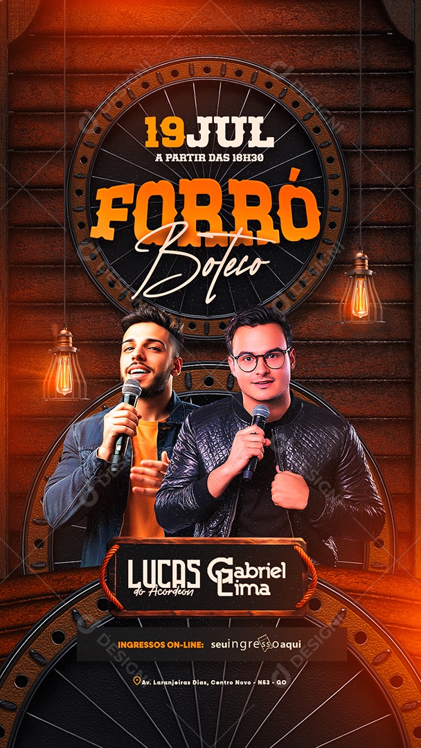 Story Flyer Forró Boteco Social Media PSD Editável