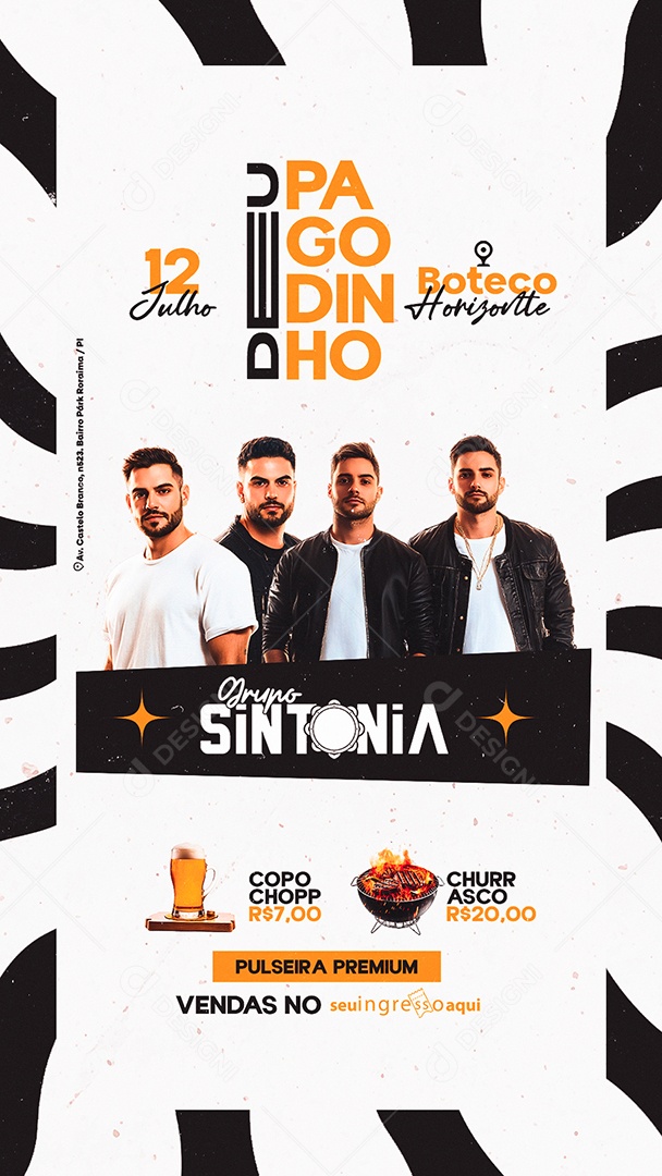 Story Flyer Pagodinho Boteco Horizonte Social Media PSD Editável