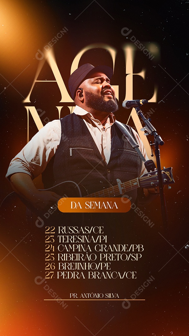 Story Flyer Gospel Agenda da Semana Social Media PSD Editável